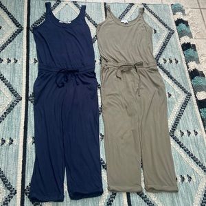 COPY - 2 MICHAEL STARS SUPER CUTE TANK JUMPSUITS large Khaki and Navy